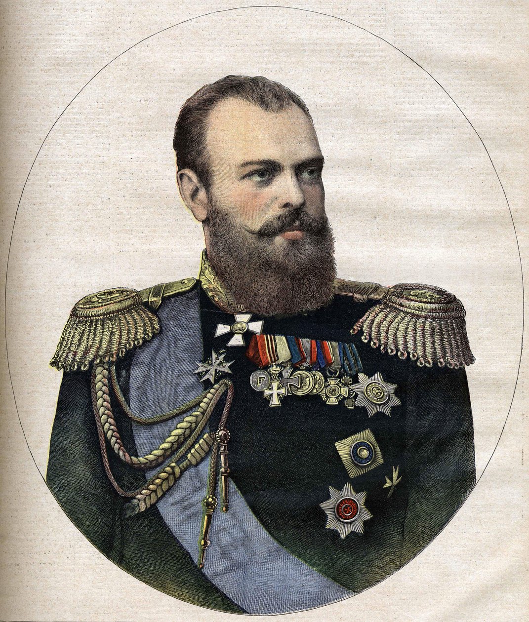 The Emperor (Tsar) of Russia Alexander III Engraving of 1891 av Unknown artist