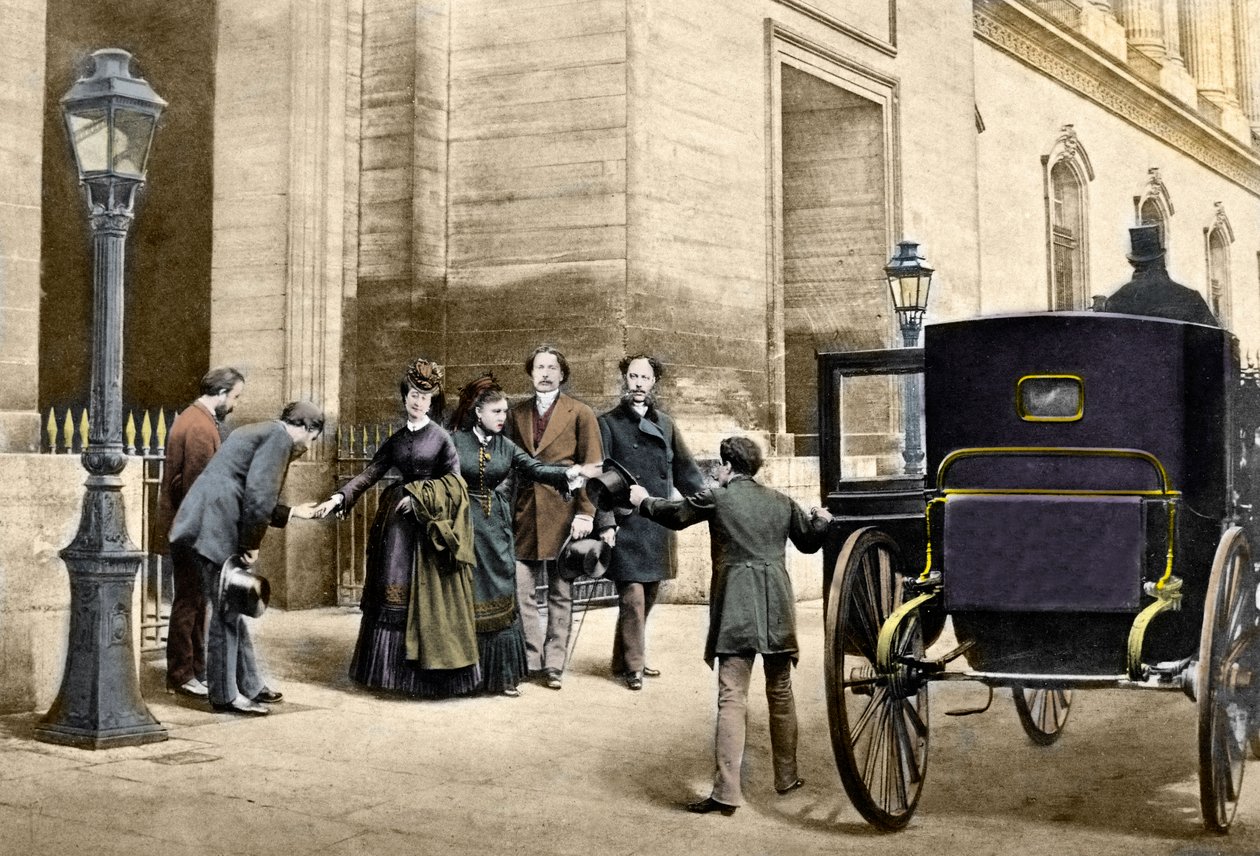 Keiserinne Eugenie går i eksil fra Paris 4. september av Unknown artist