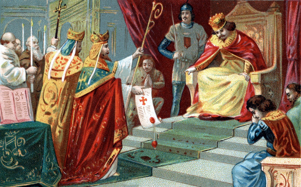 The Excommunication of King Robert II the Pious (ca. 970-1031), King of France, in 997. av Unknown artist