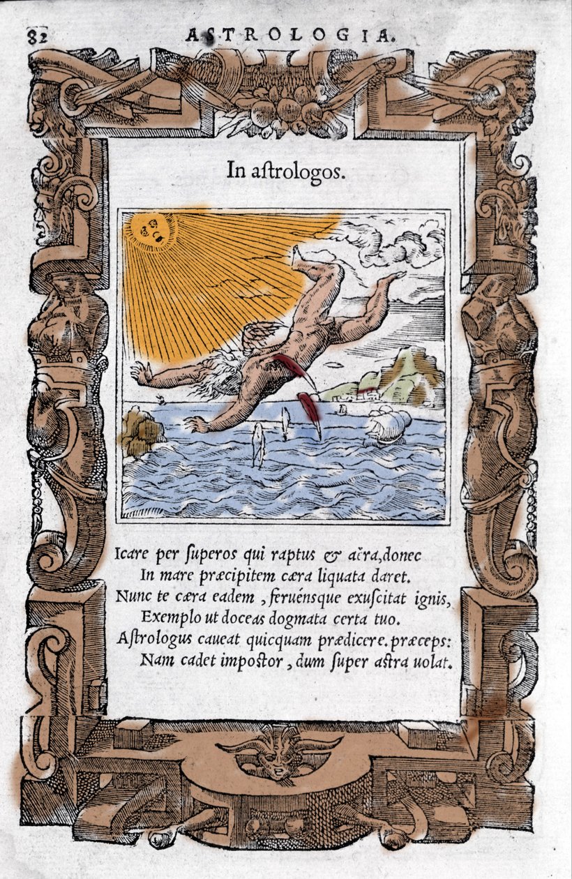 The Fall of Icarus - The Fall of Icarus. Fargerik Xylografi fra 1500-tallet. av Unknown artist