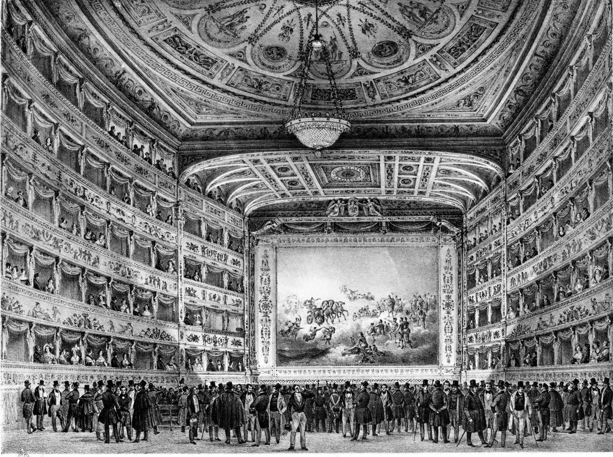 Fenice-teatret i Venezia. Tidlig på 1800-tallet. av Unknown artist