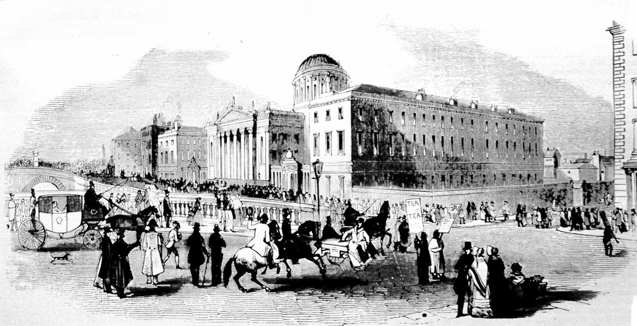 De fire domstolene. Dublin. 1800-talls gravering. av Unknown artist