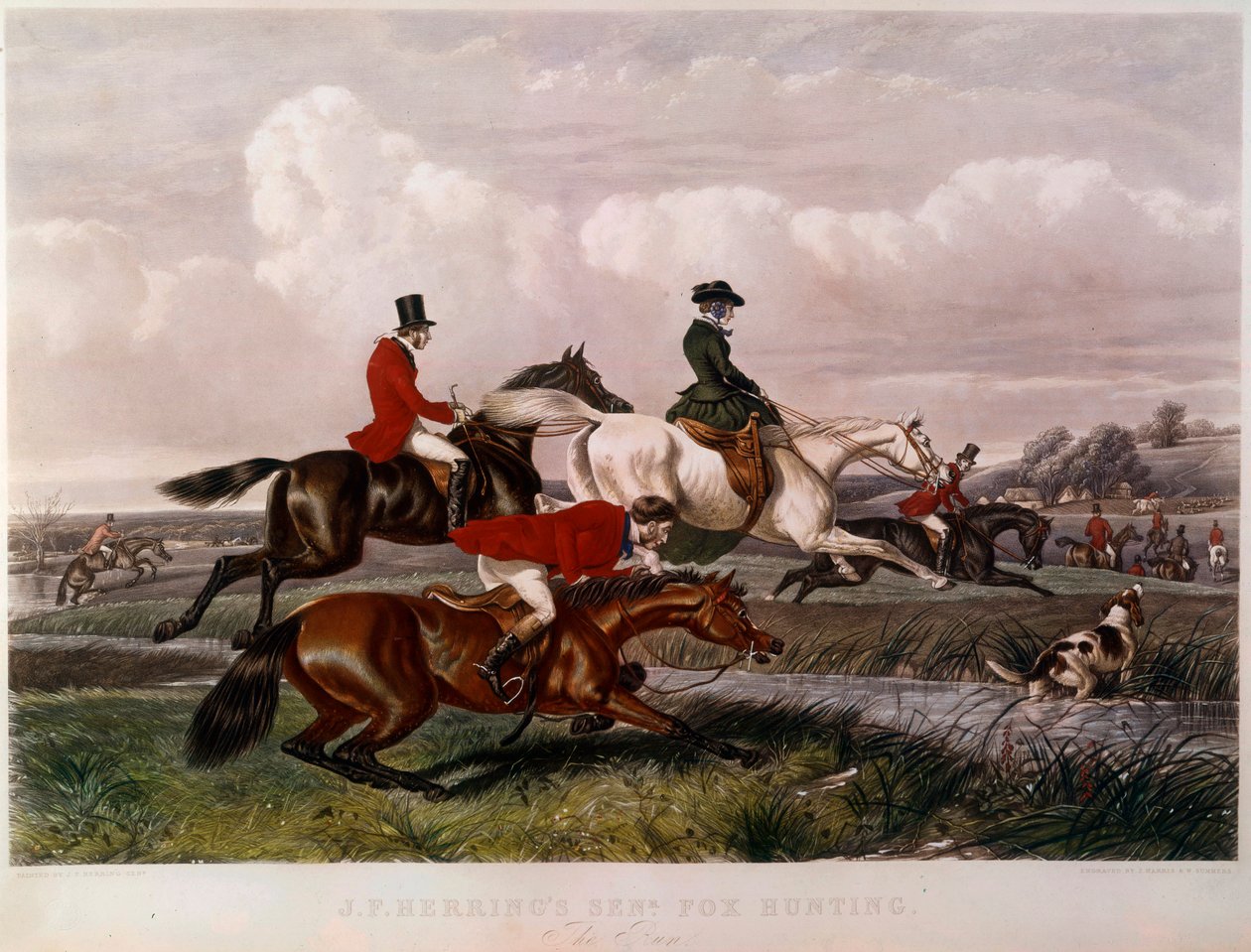 The Fox Hunt Engraving av John Frederick Herring (1795-1865) (ec.engl.) Privatsamling fra 1800-tallet av Unknown artist