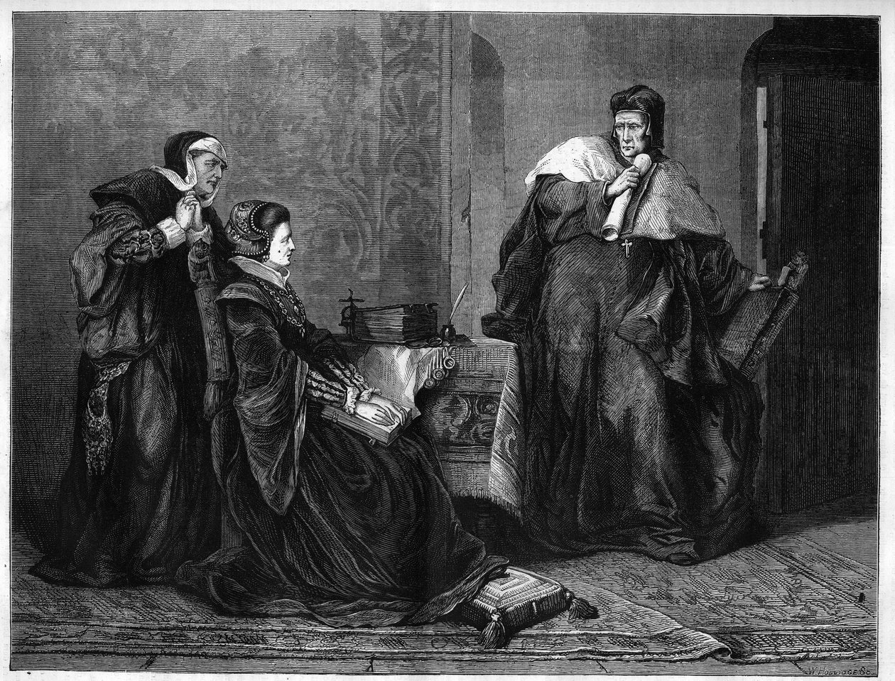Gardiner Eveque presenterer Lady Jeanne Gray (Jane Gray av Unknown artist