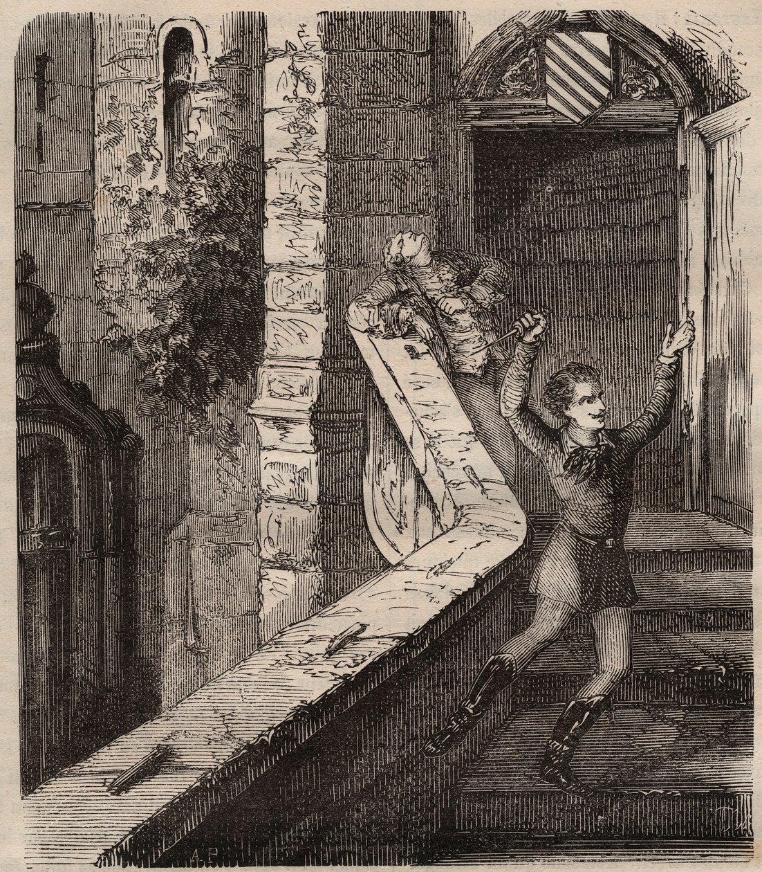 Den tyske dramatikeren August von Kotzebue ble angrepet og drept av Karl Ludwig Sand, en nasjonalliberalist som avskydde Kotzebues konservatisme og hans kritikk av frie institusjoner i Tyskland - 1819 - attentatet mot August Friedrich Ferdinand von Kot av Unknown artist