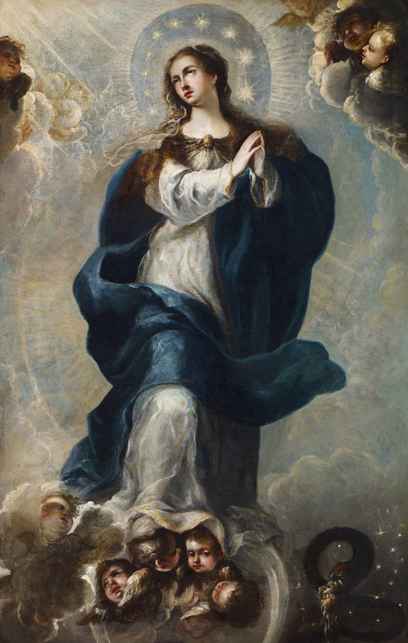 Den ulastelige unnfangelsen - Anonym - Midt på 1600-tallet. - Olje på lerret - 165x106,5 - Museo Carmen Thyssen, Malaga av Unknown artist