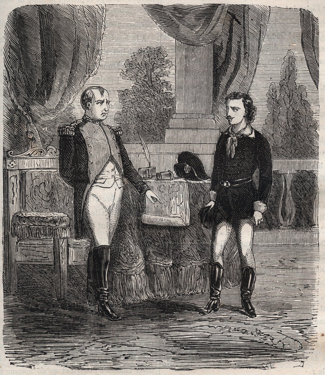 Avhøret av Friedrich Stabs etter hans mislykkede forsøk på attentat Napoleon I - Friedrich (Frederic) Staps forhører av Napoleon, en ung tysker som forsøkte å myrde Napoleon 12. oktober av Unknown artist