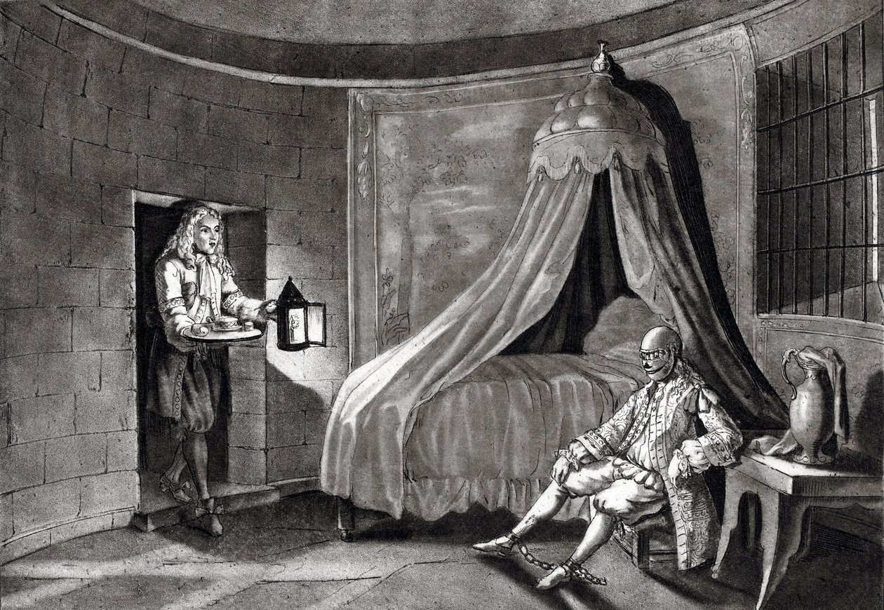 Jernmasken i fengselet hans på øya Sainte-Marguerite av Unknown artist