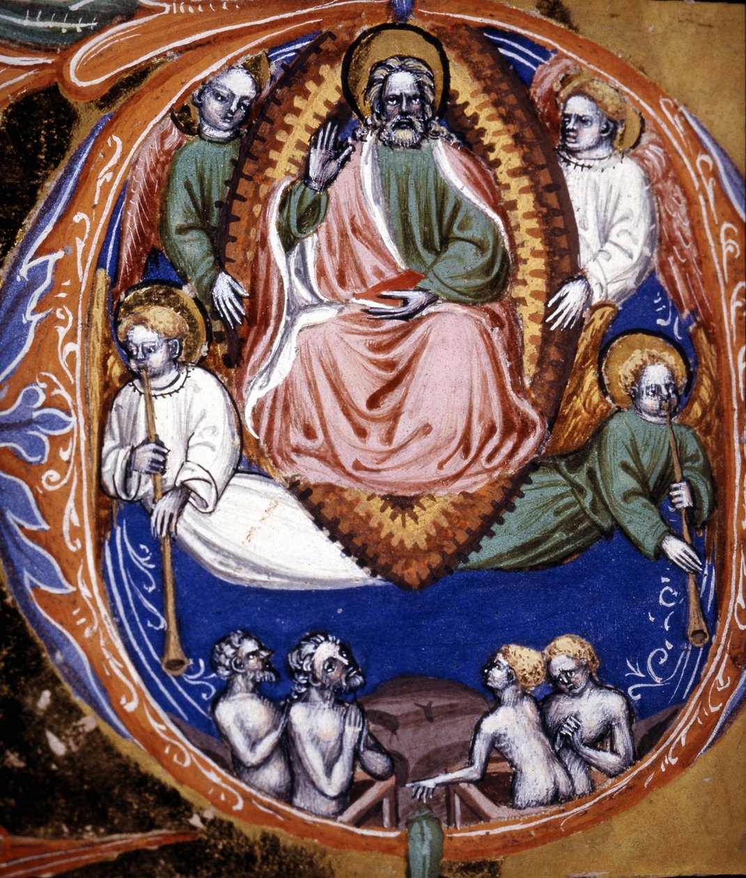 Den siste dommen - i "" De civitate dei"" av Saint Augustine, tidlig på 1400-tallet. Kommunal Bibl. av Rimini. av Unknown artist