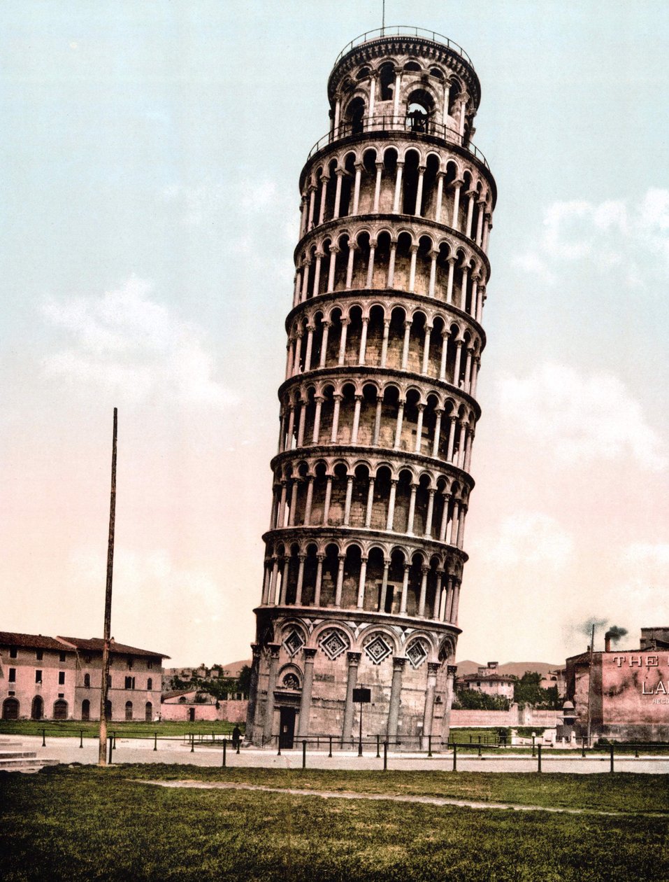 The Leaning Tower of Pisa. Engraving from the end of the 19th century. av Unknown artist
