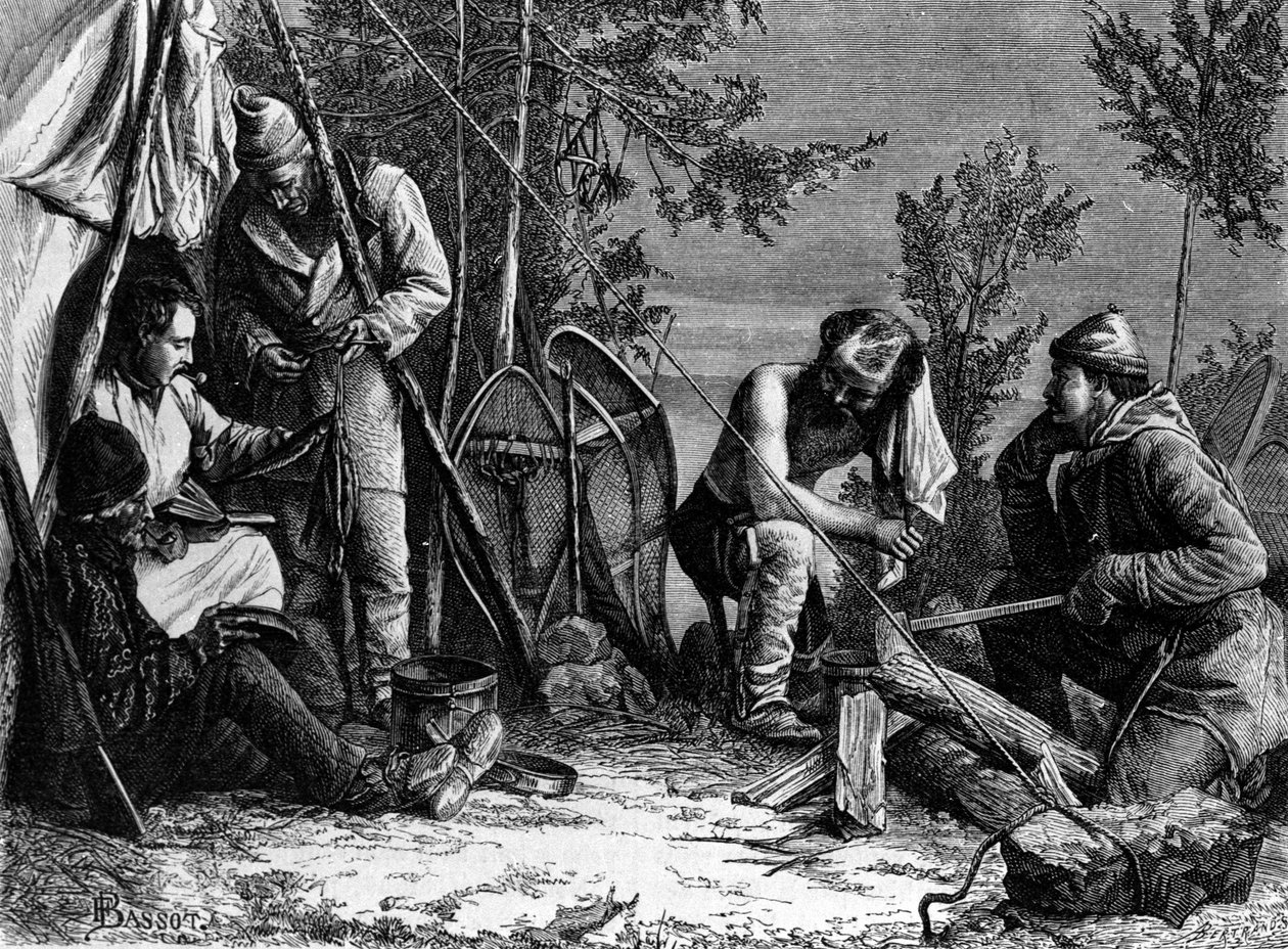 The Life of Trappers (Professional Hunters) i Canada: The Camp. av Unknown artist