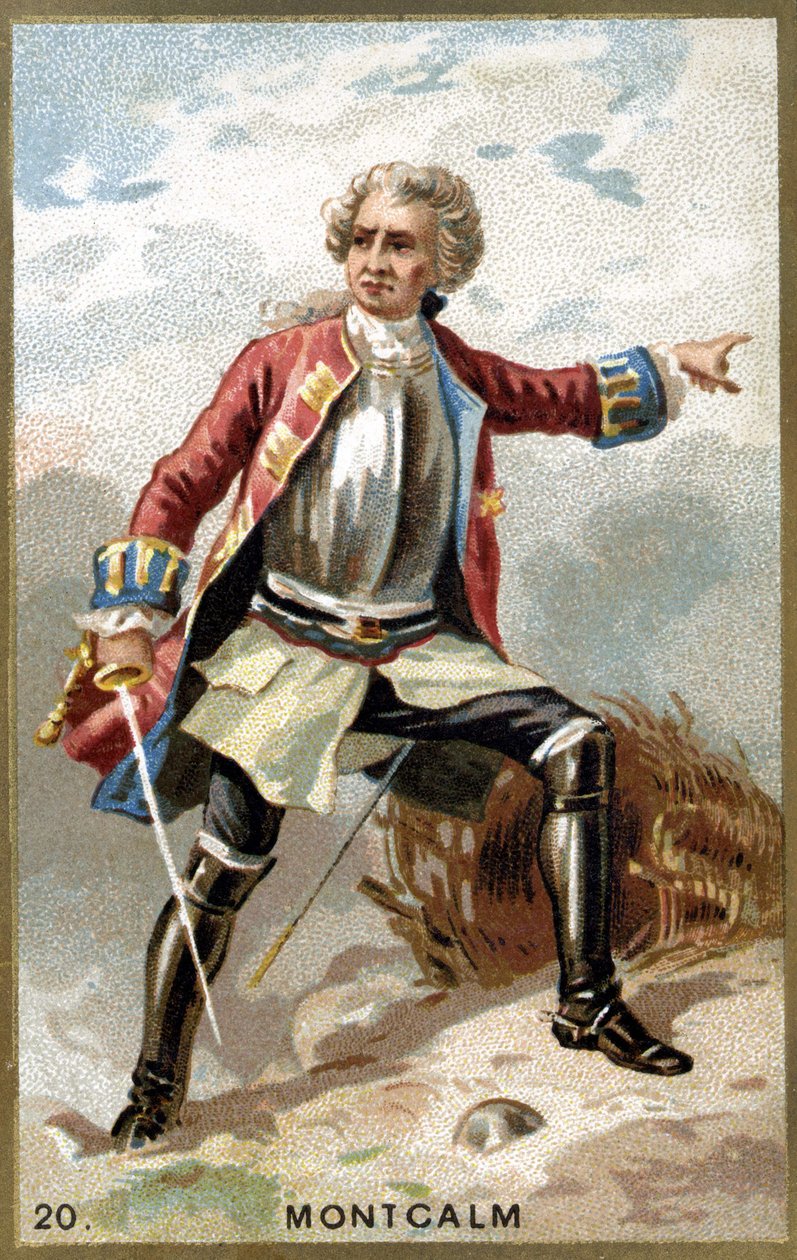 Markisen av Montcalm av Saint-Véran (1712 - 1759), fransk general. Kromolitografi fra 1800-tallet. av Unknown artist