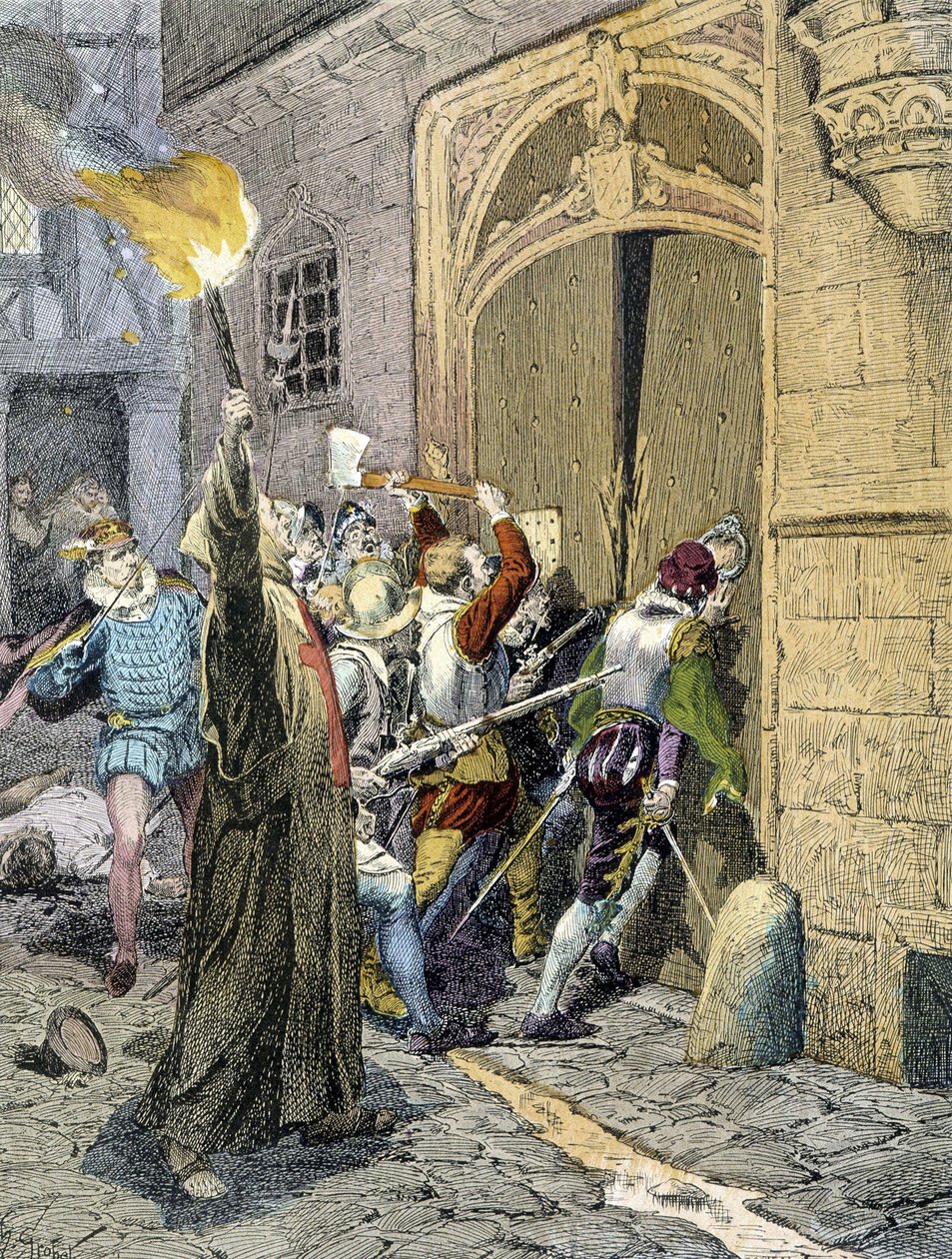 Massakren av Saint Barthelemy (1572) av Unknown artist