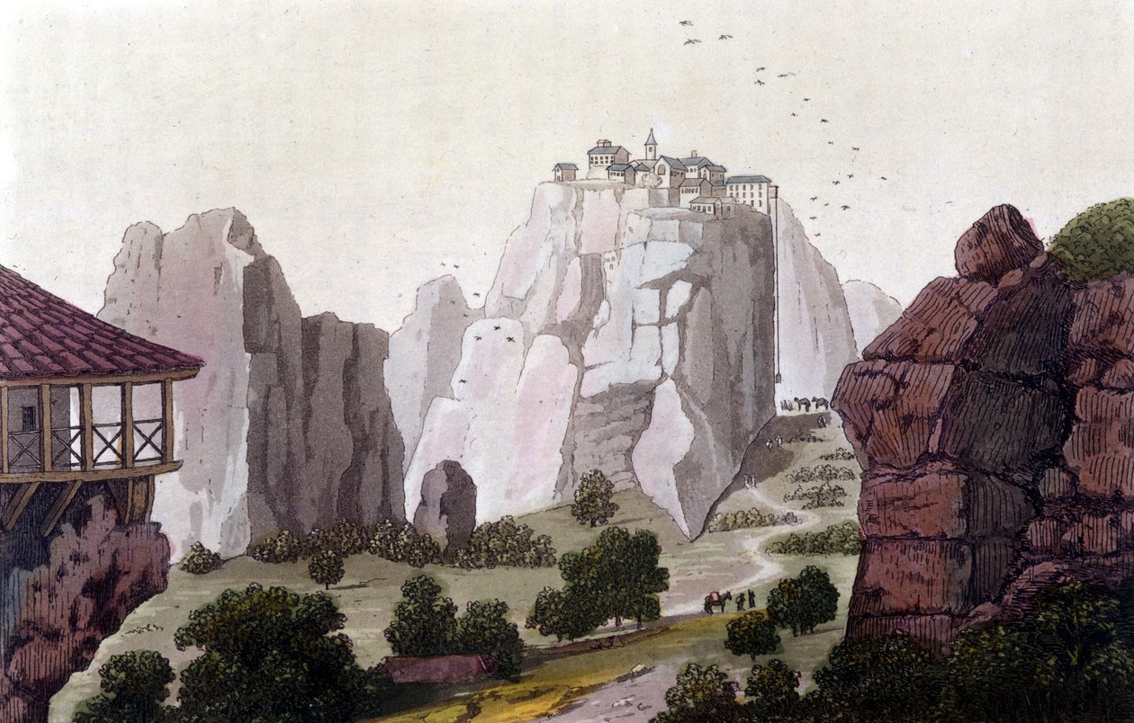 Meteorene i Hellas i 1810.i "" Den gamle og moderne drakten"" av Jules Ferrario, red. Milan av Unknown artist