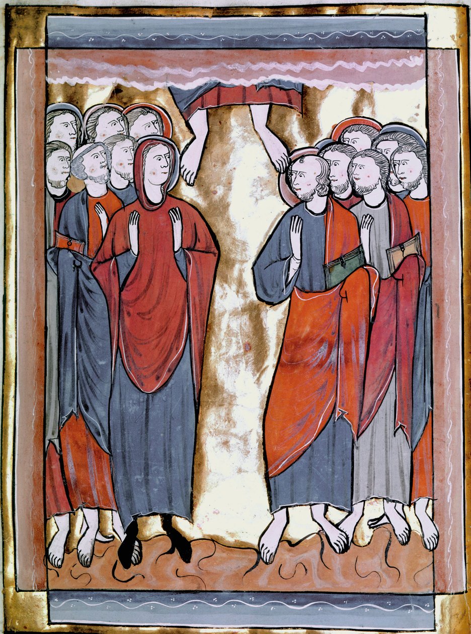 Miniatyr himmelfart hentet fra "The Book of Psalms um calendar" eller "Psaltier à l