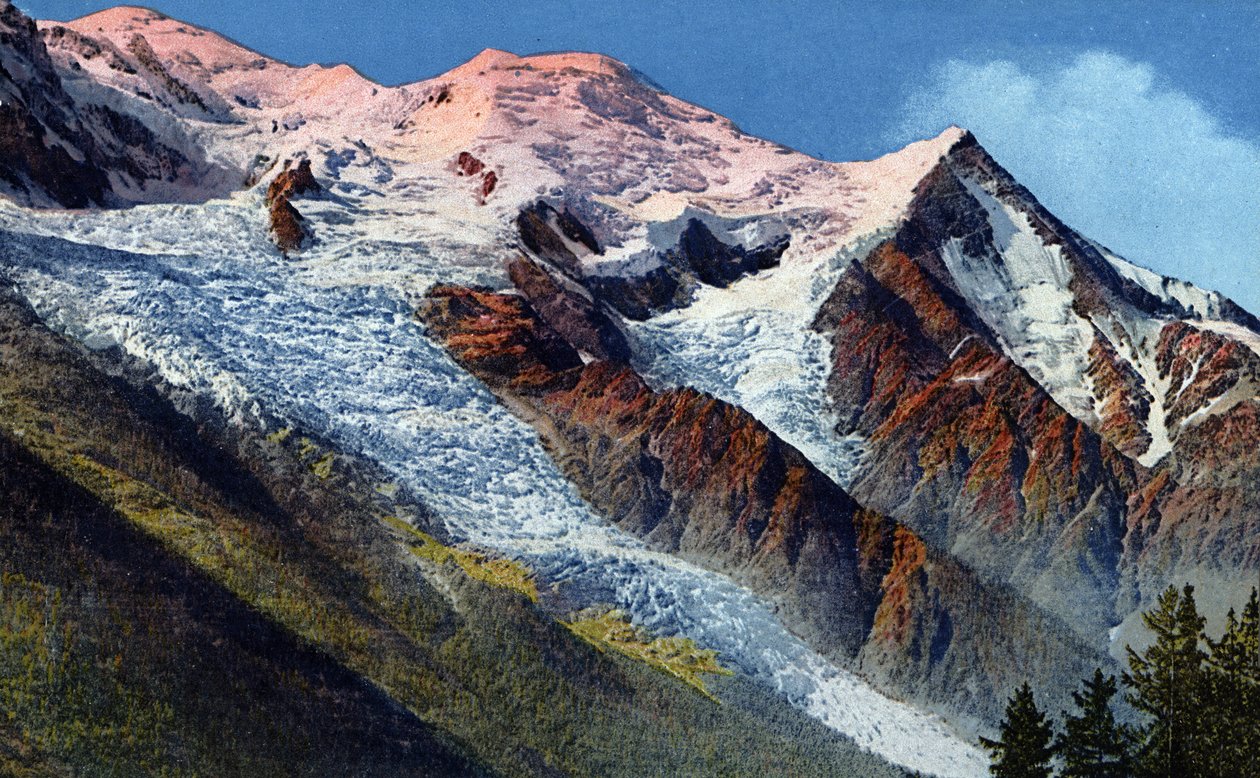 Mont Blanc-kjeden fra Le Brévent, Chamonix av Unknown Artist