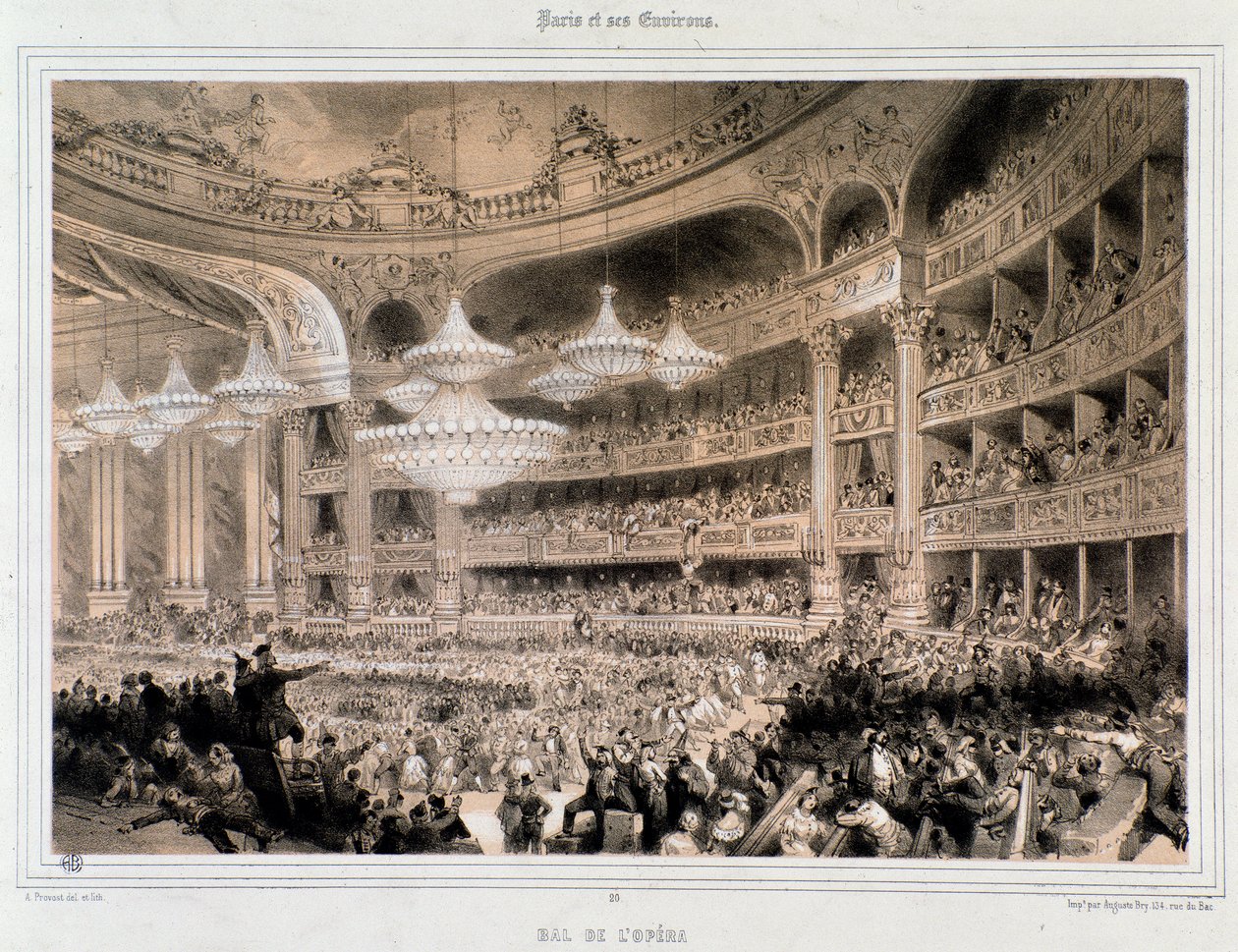 Operaballet i Paris. Gravering av privatsamlingen fra 1800-tallet av Unknown artist