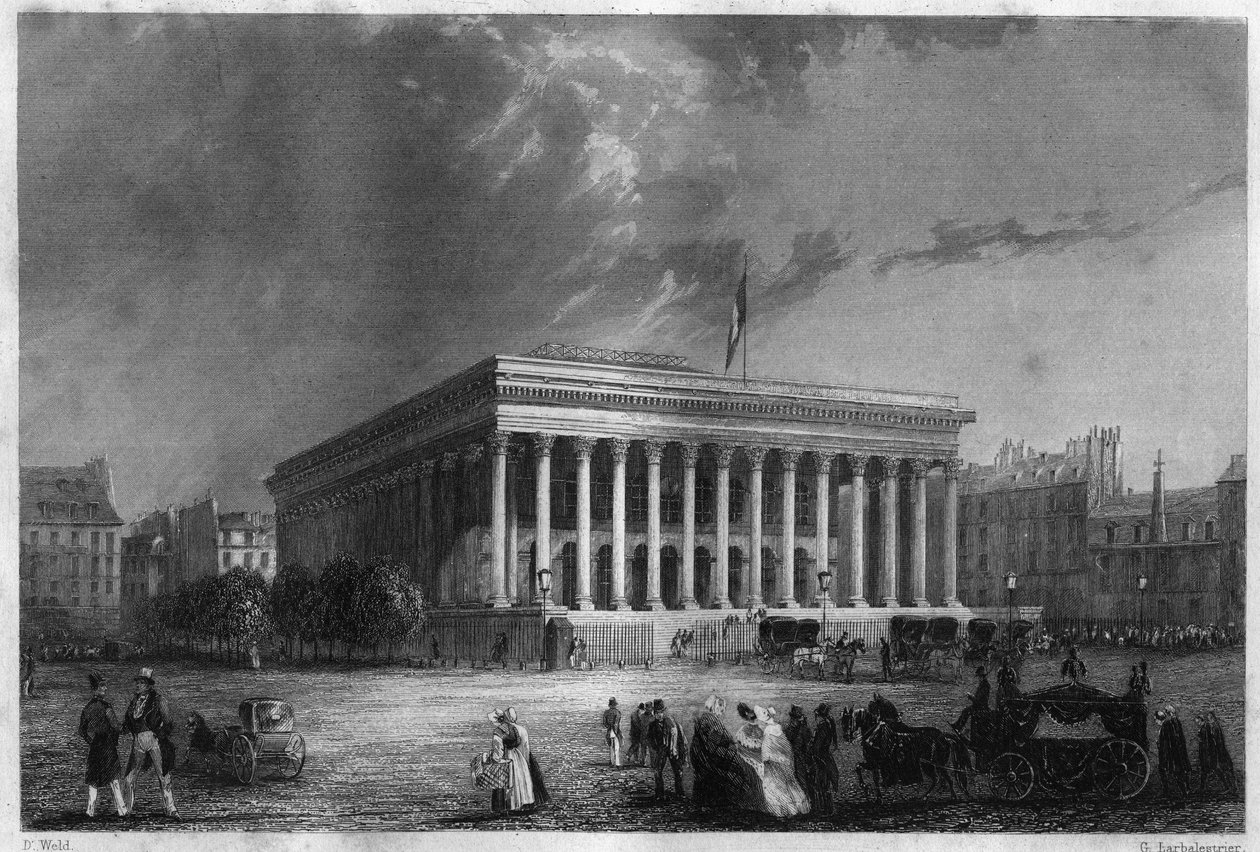 Paris-børsen på midten av 1800-tallet. av Unknown artist