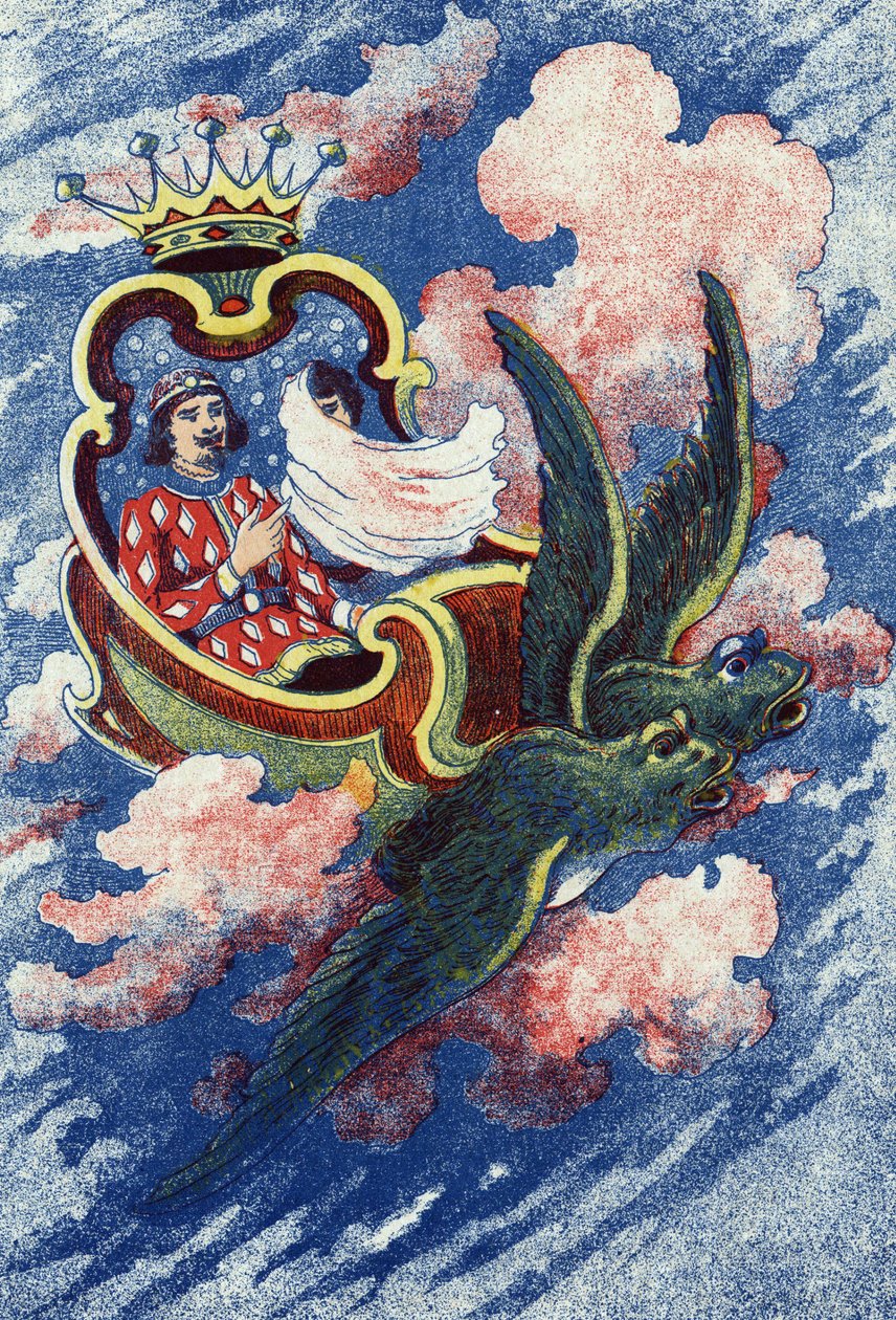 The Prince and Truitonne go to the Fee Soussio. Anonymous illustration for the tale “L