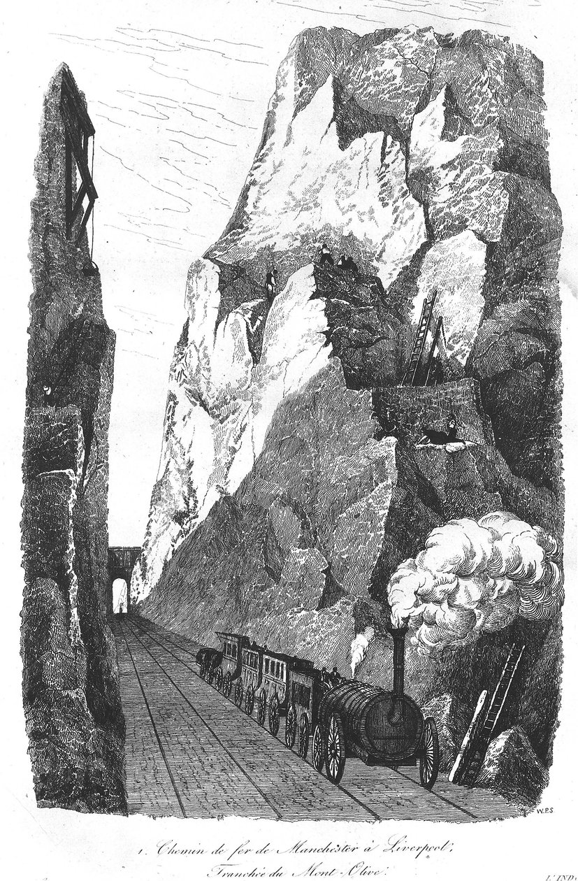 Jernbanen fra Liverpool til Manchester: Trench of Mount Olive av Unknown artist