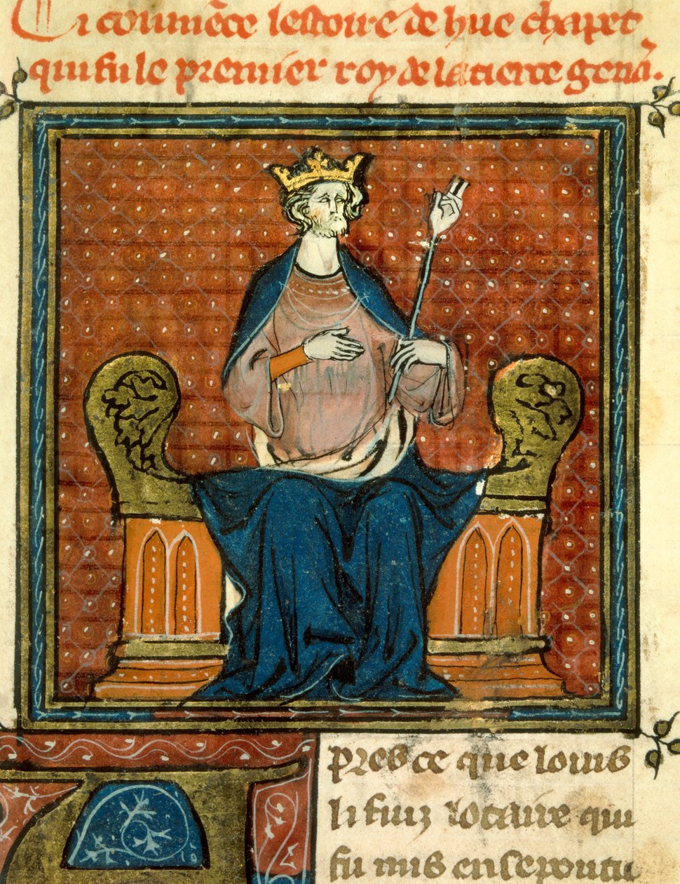 The Rite of Hugues Capet (941-996) i 988 Miniatyr fra et manuskript fra det 13. eller 14. århundre. Paris, B.N. av Unknown artist
