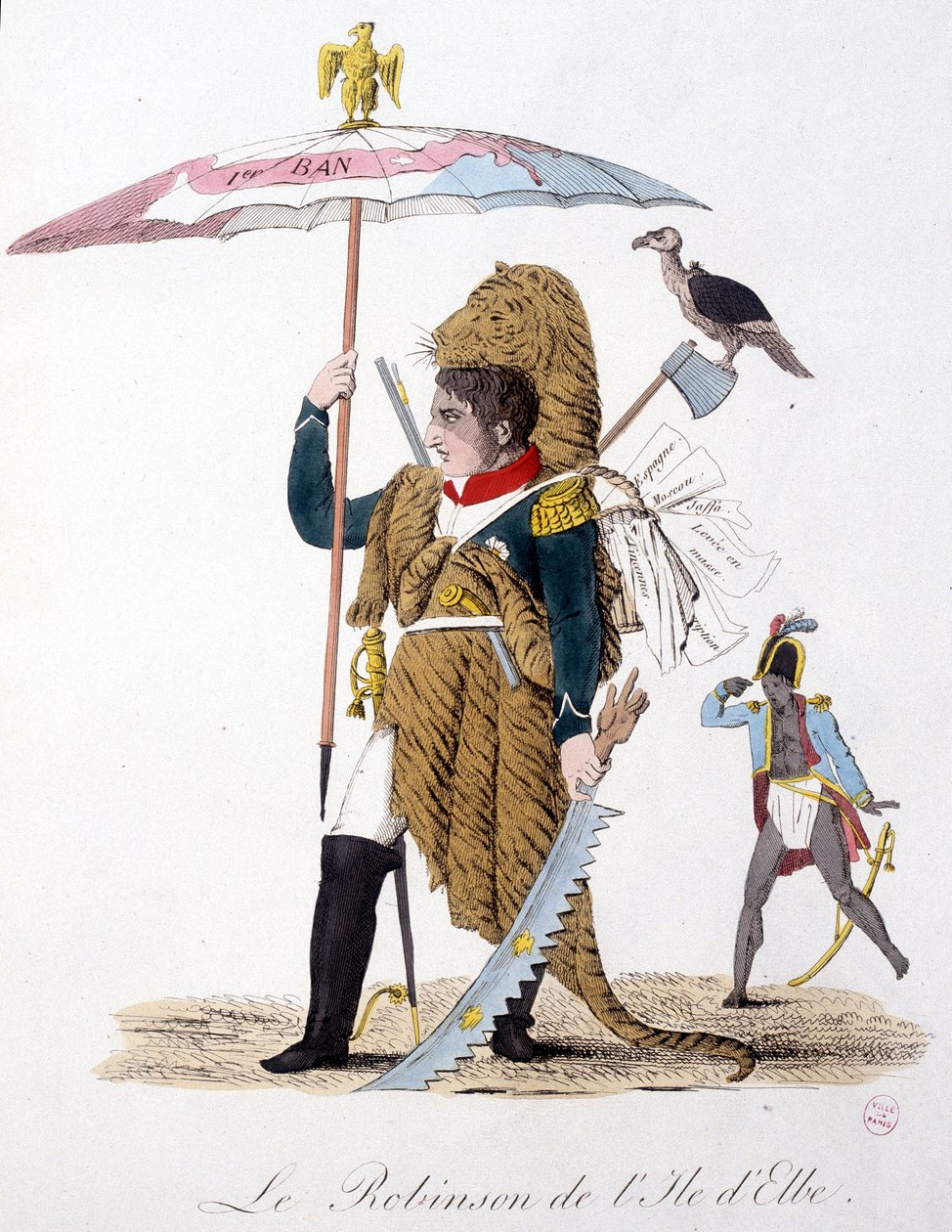 The Robinson of Elba Island - i "" Napoleon 1st, karikaturer, dummy-samling"", ca. 1814 av Unknown artist