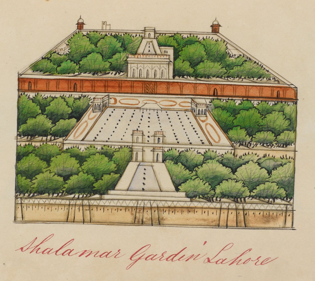 Shalimar Gardens, 5 miles øst for Lahore. Innskrevet: 