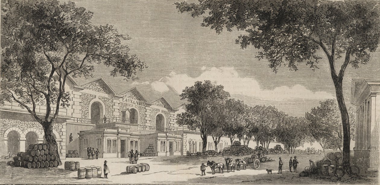 The Wines Warehouse i Paris i 1861 - Eaux de vie-distriktet av Unknown artist
