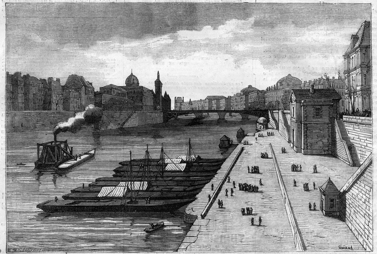 Eplevandringen på kaien til rådhuset i Paris i 1883 av Unknown artist