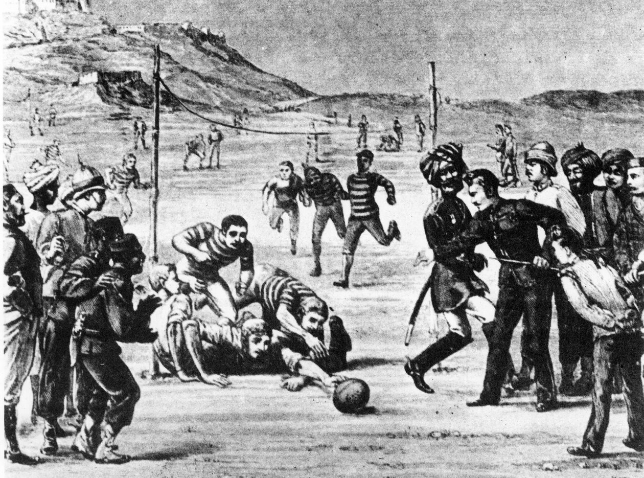Hæren i India spiller fotball av Unknown artist