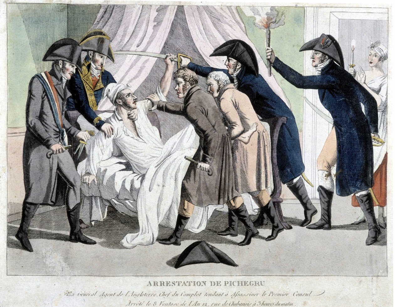 Arrestasjonen av Pichegru - gravering av Unknown artist