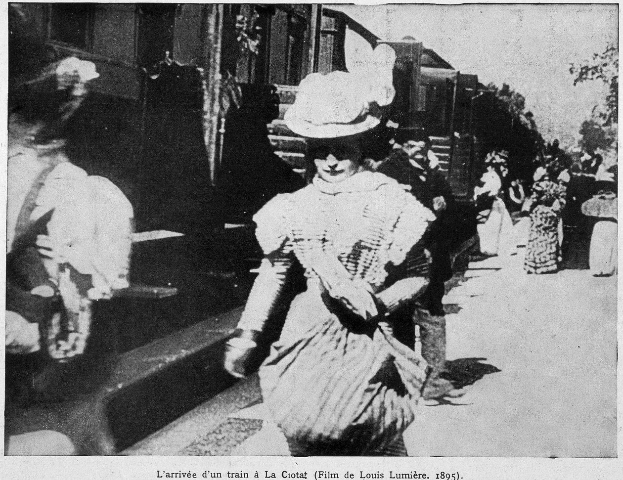 Ankomsten av et tog på La Ciotat stasjon (første offentlige film av Louis Lumière (en av Lumiere-brødrene) av Unknown artist