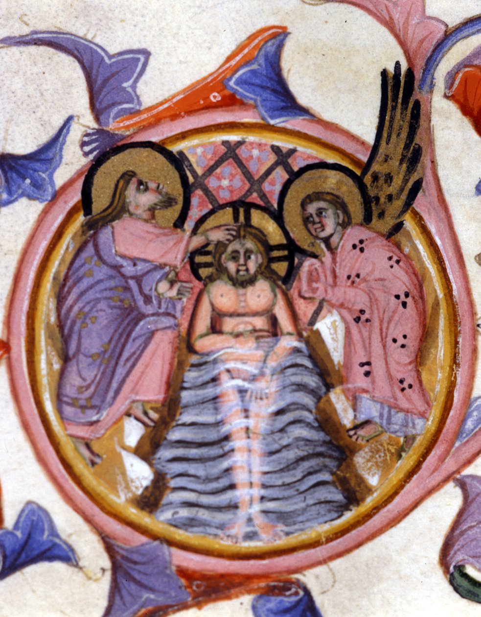 Kristi dåp i Jordan av døperen Johannes - etter en miniatyr av et manuskript fra 1300-tallet. av Unknown artist