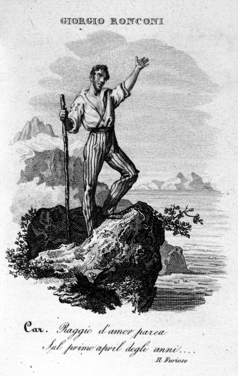Barytonen Giorgio Ronconi i operaen "" Den rasende på øya Santo Domingo "". av Unknown artist