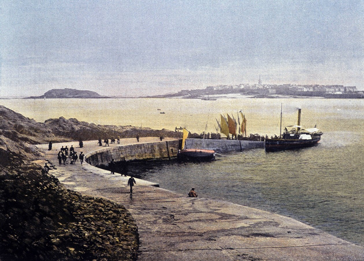 Saint-Malo-bukten fra Dinard - i "" Frankrike. Akvareller Reiseminner”, sd. 1800-tallet av Unknown artist
