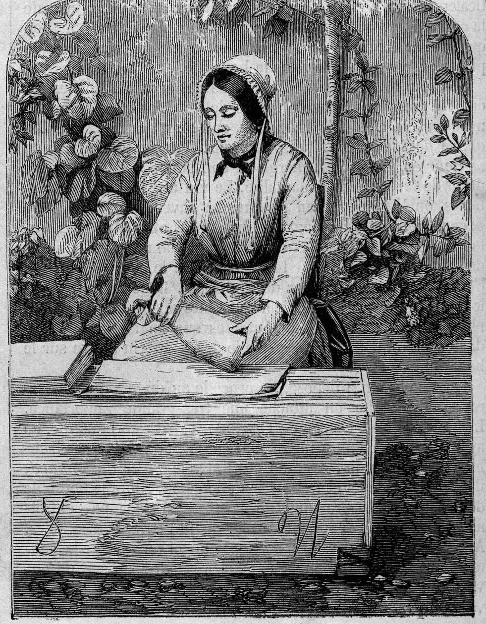 Tapping av champagnevin. Gravering fra 1864. av Unknown artist
