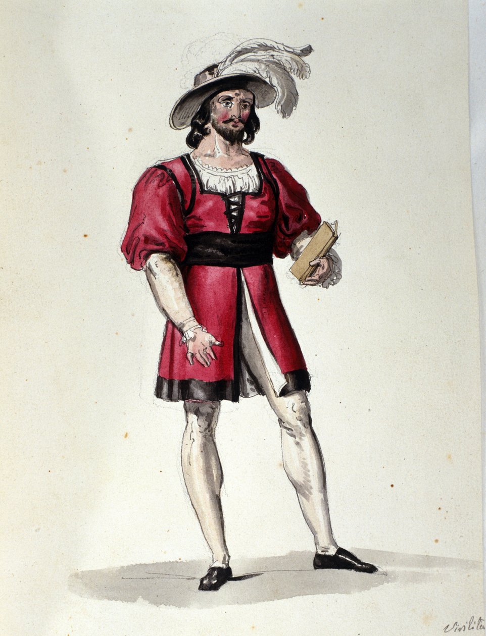 Karakteren som tolker virilitten i balletten "" Il noce di Benevento"" av den østerrikske komponisten Franz Xaver Sussmayr (1766-1803). Illustrasjon av 1800-tallet av Unknown artist