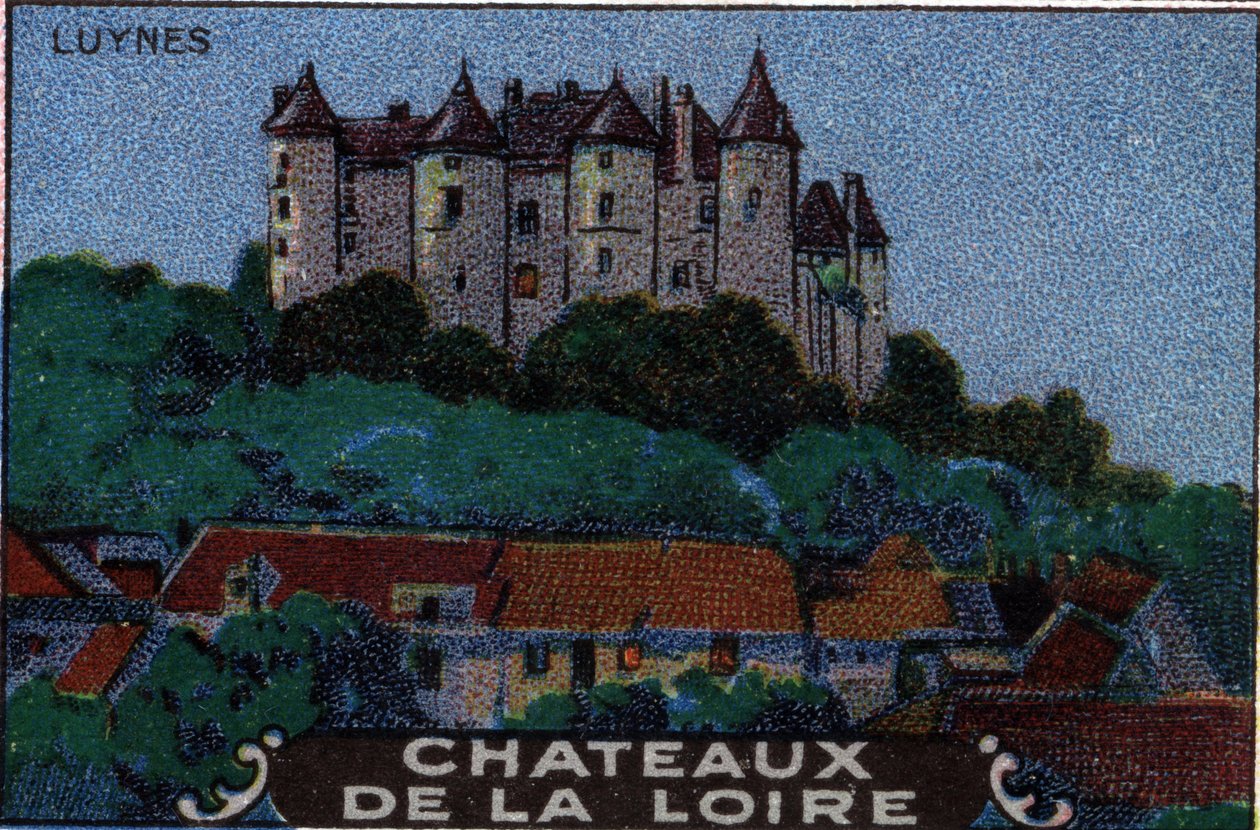 Slottene i Loire: slottet i Luynes, begynnelsen av 1900-tallet (kromo) av Unknown Artist