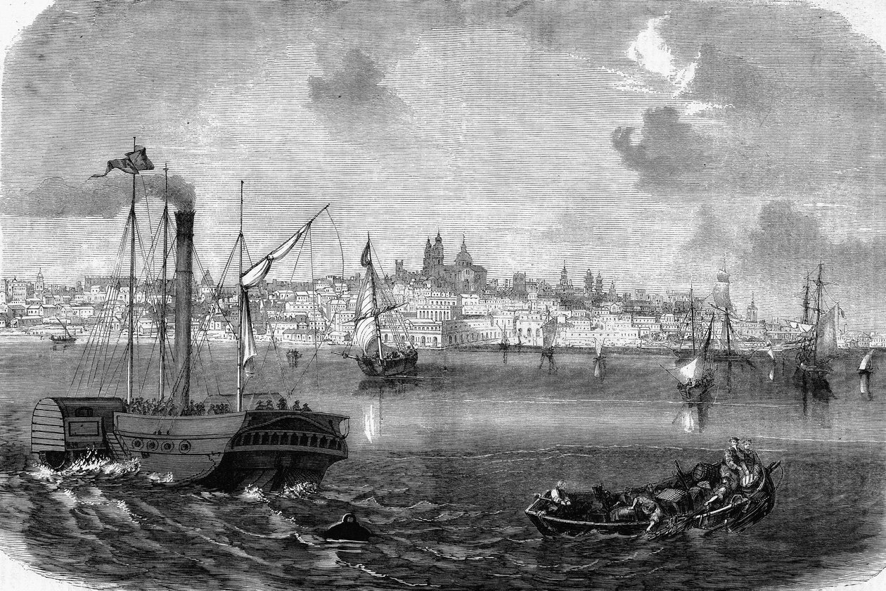 The city of Montevideo in Uruguay in 1864. av Unknown artist