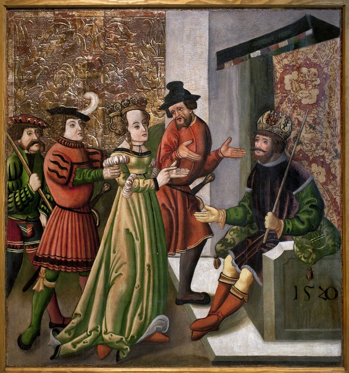Samtalen (disputatio) mellom St. Catherine og filosofene. Sitat fra St. Catherine. Anonymt maleri av Unknown artist