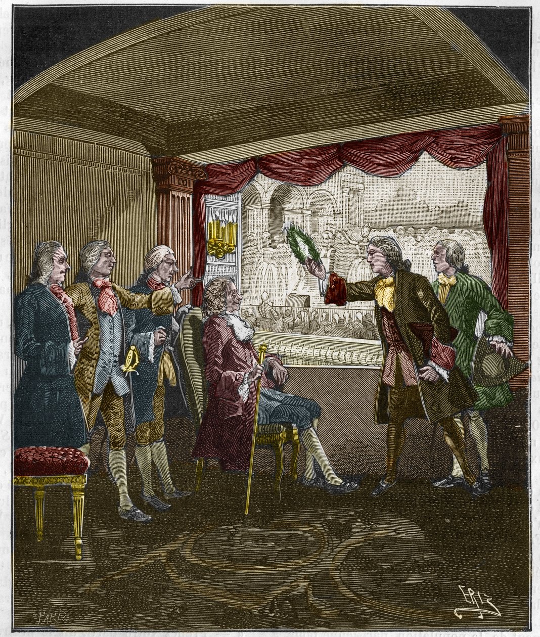 Kroningen av Voltaire (Francois-Marie Arouet av Unknown artist