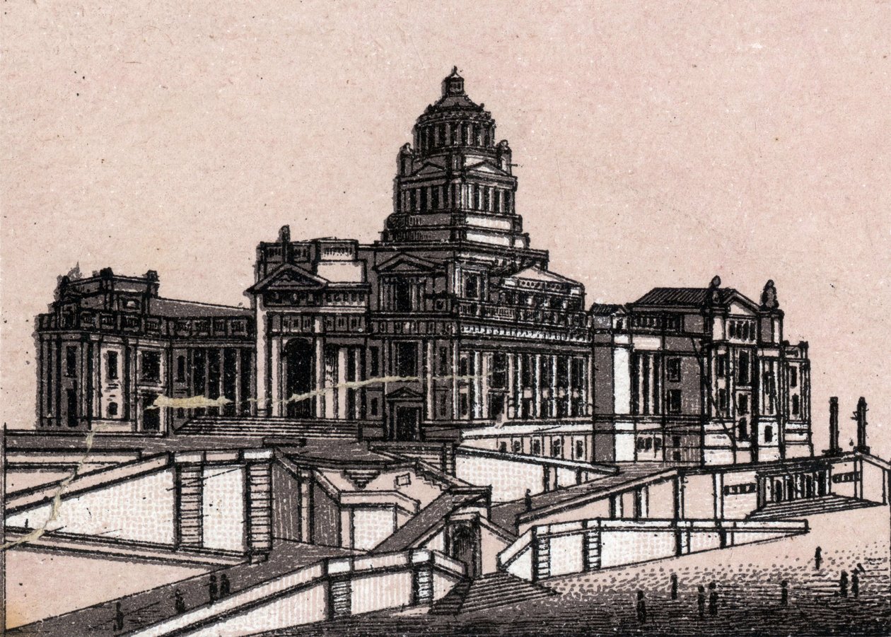 Tinghuset i Brussel i Belgia i "Verden illustrerer 168 visninger"" Udatert (slutten av 1800-tallet) av Unknown artist