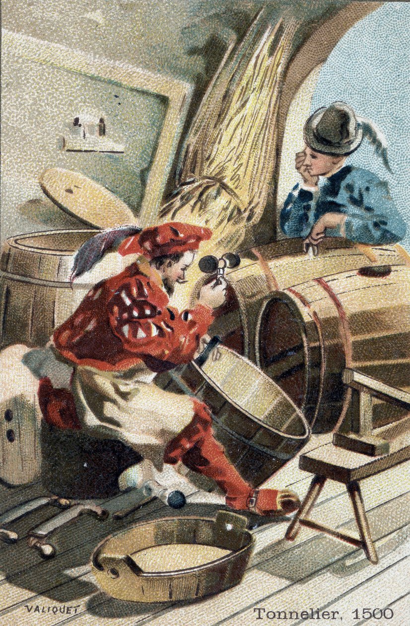 Håndverket til bødker i 1500. av Unknown artist