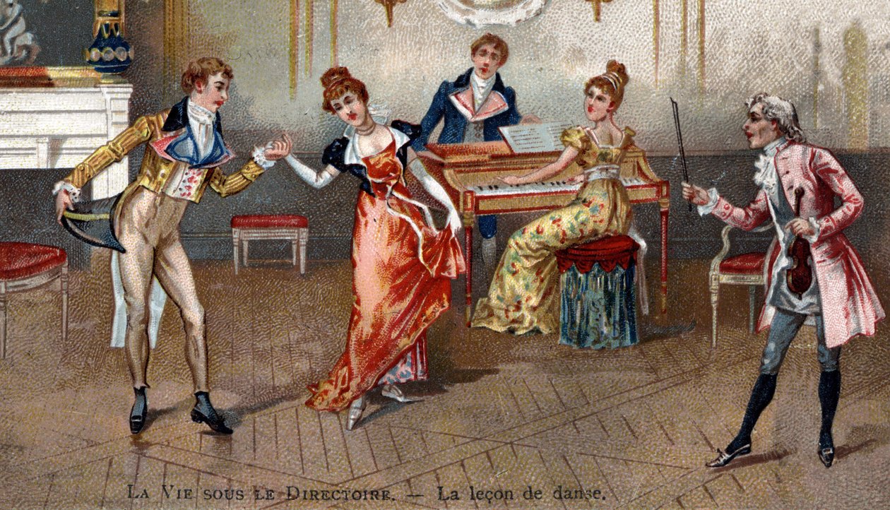 Dansetimen på slutten av 1700-tallet av Unknown artist