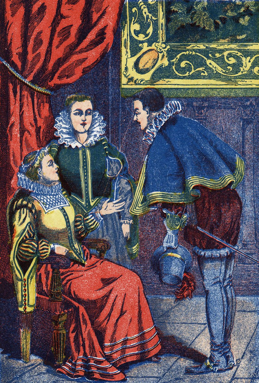 Dansen. Anonym illustrasjon for "" Askepott", fortelling av Charles Perrault (1628-1703), fransk forfatter. Bilder Marcel Vagne, Jarville Nancy, udatert (slutten av 1800-tallet). av Unknown artist