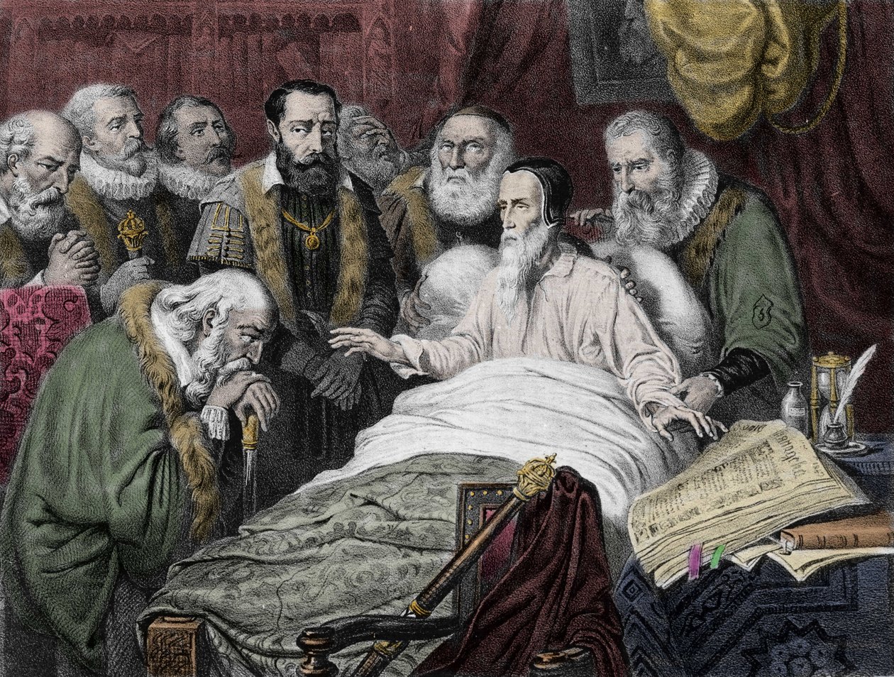 Jean Calvins død (1509 - 1564). av Unknown artist