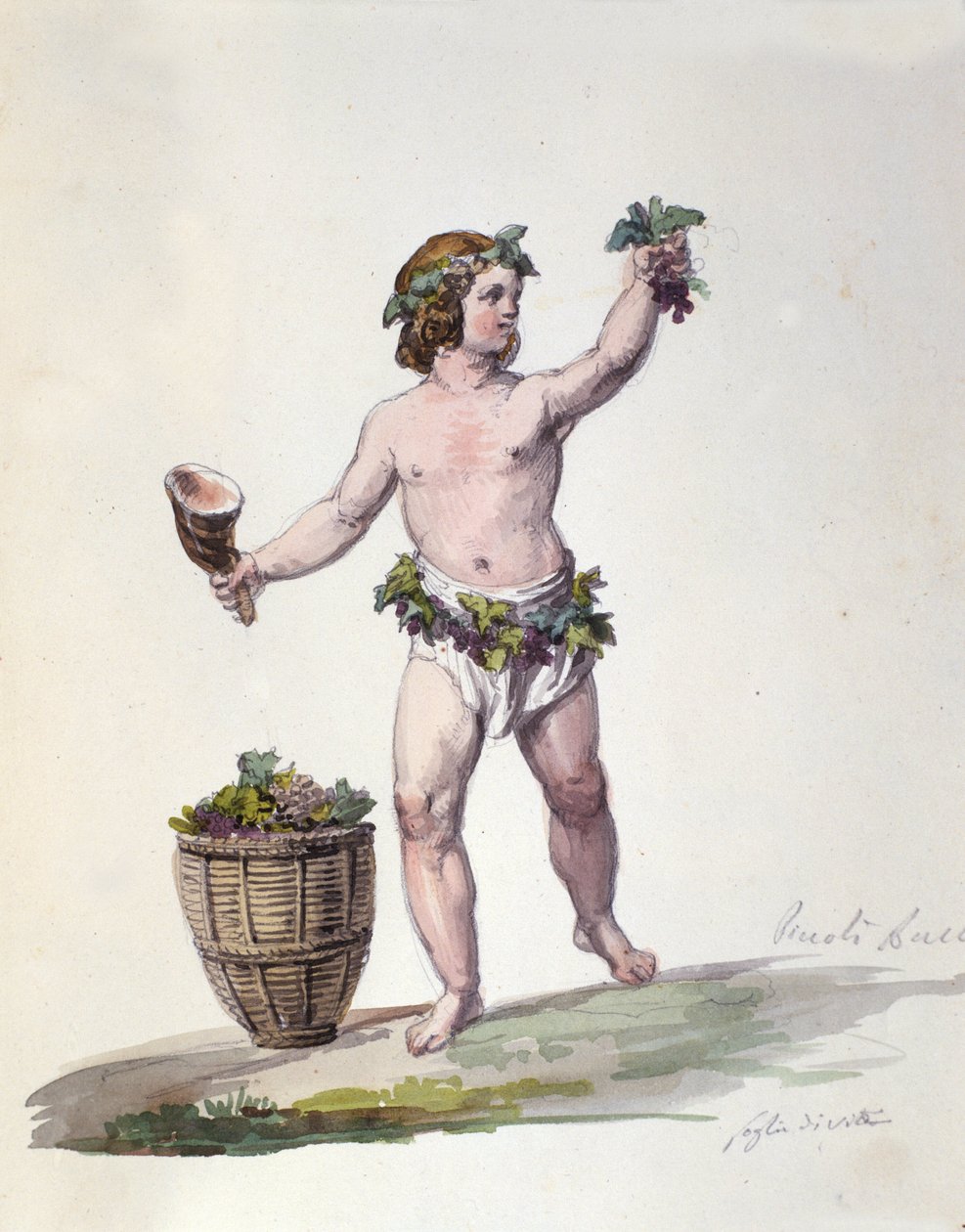 Den guddommelige Bacchus-graveringen fra "" Mythological Dictionary "" av Unknown artist