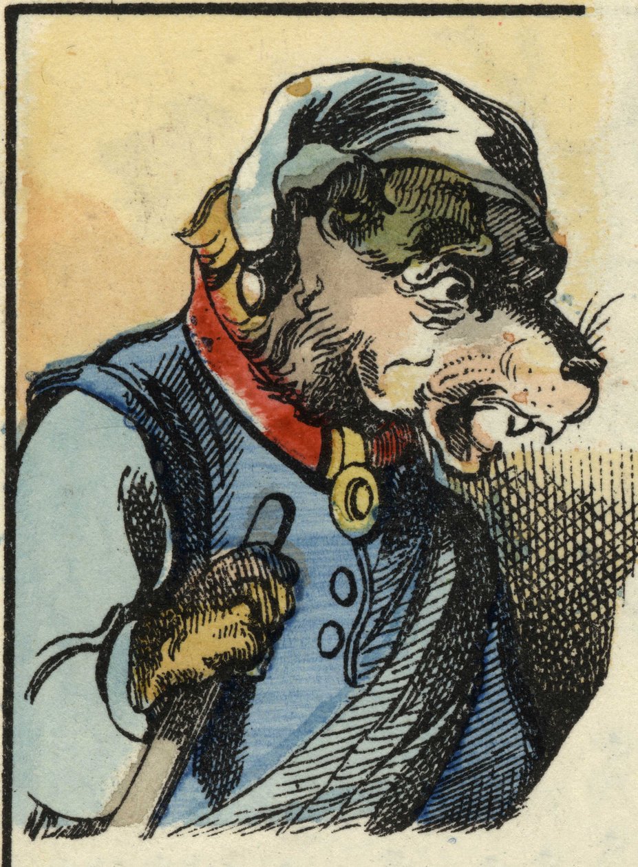 The dog Medor. Illustration of the tale “Bon medor and Little Chevrette””. In “” Tales from the home for the little ones””. Anonymous engraving of the 19th century. av Unknown artist