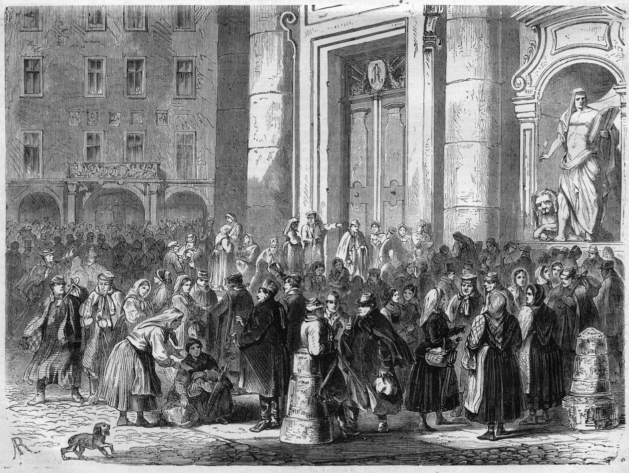 Den innenlandske varemessen i Dresden, Tyskland. Gravering i "" The Illustrious Universe"" av Unknown artist