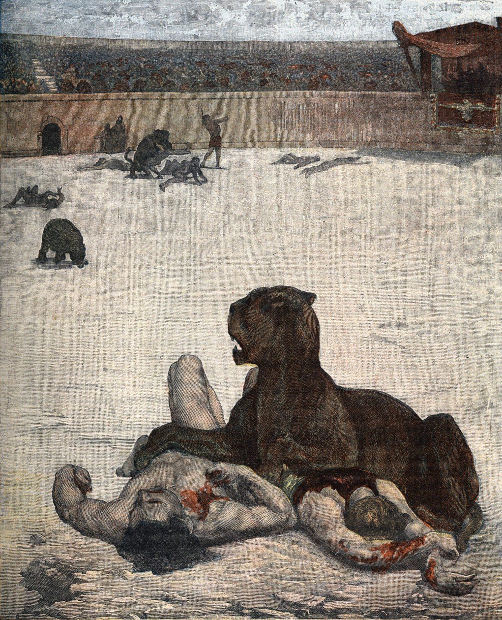 De første kristne ble martyrdøden av romerne på 1-200-tallet. av Unknown artist